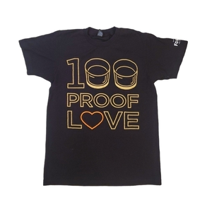 Old‎ Forester Bourbon Women's 100 Proof Love Black Short Sleeve T-Shirt Small